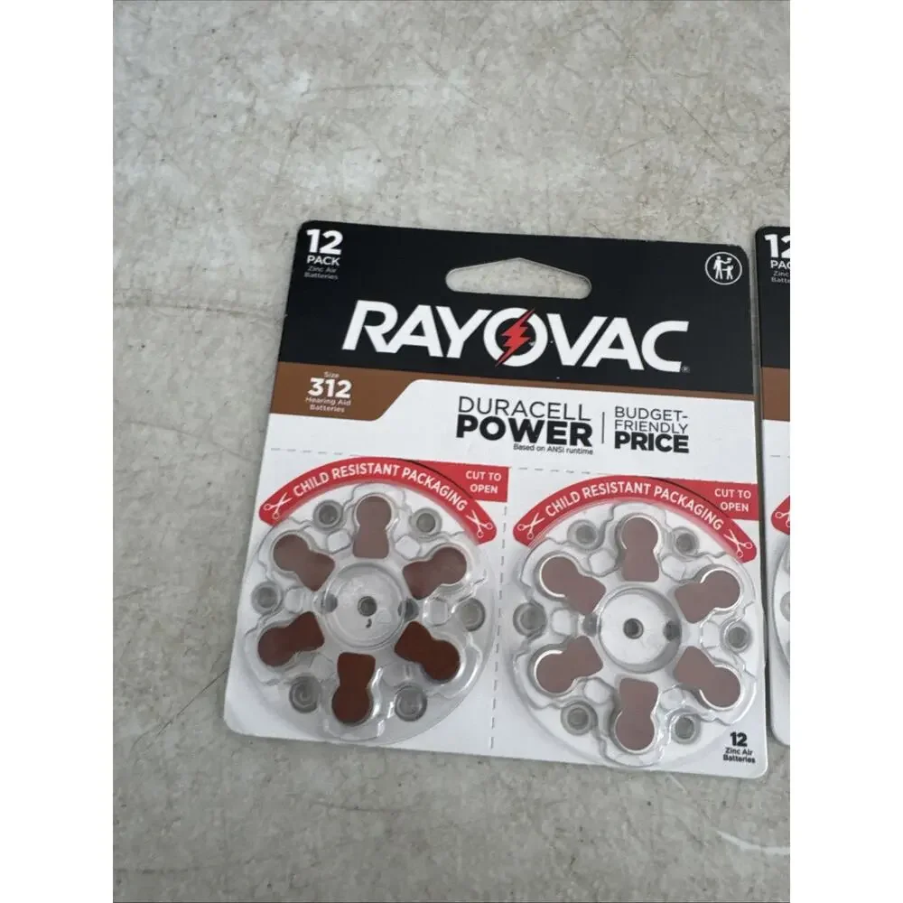 Rayovac Size 312 Hearing Aid Batteries (24 Pack), Size 312 Batteries Lot